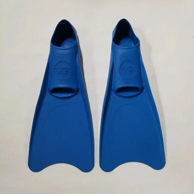 Used Tusa Sport Full Foot Rubber Scuba Dive Fins - Blue - Medium