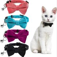 Adjustable Pet Collar with Bell, Cute Bowknot Design Pet Collar with Safety Buckle, Pet Accessories for Small Dogs & Cats