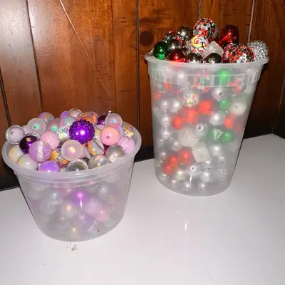 Bead bucket fill on Live $45 for small tub and $60 for large tub filled with beads you choose.