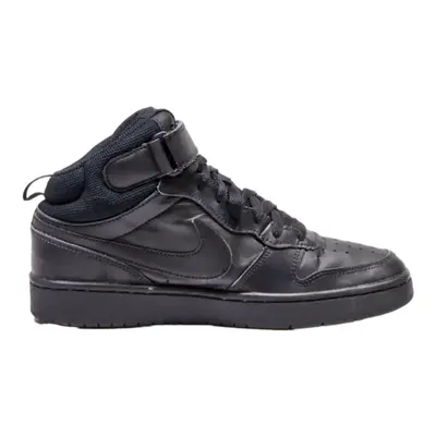 NIKE Court Borough 2019 High Top Trainers Black Leather Boys UK 6