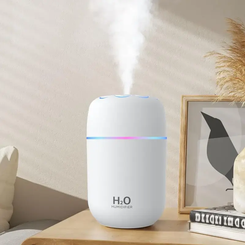 Portable Cold Mist Humidifier, USB Powered Air Humidifier for Relieve Dry Skin and Air, Suitable for Home, Office, and Travel