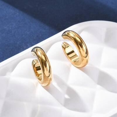 C-Shaped 304 Stainless Steel Cuff Earrings