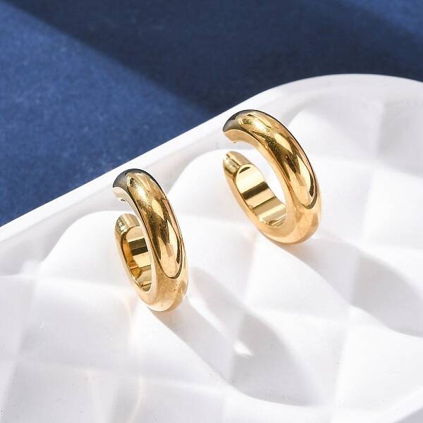 C-Shaped 304 Stainless Steel Cuff Earrings