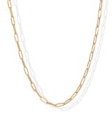 PAVOI 14K Gold Plated Paperclip Chain Necklaces for Women - Gold Jewelry Chain Necklace - Adjustable Link Chain Necklaces