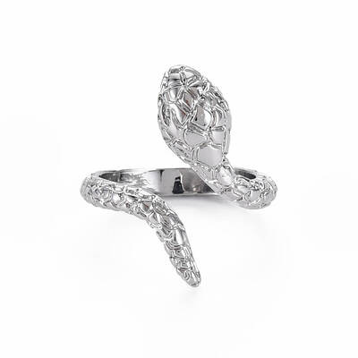 Snake Shape Rack Plating Alloy Cuff Rings