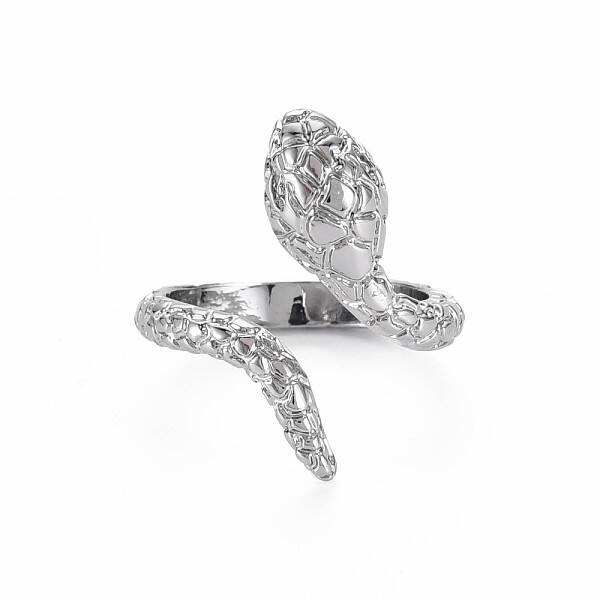 Snake Shape Rack Plating Alloy Cuff Rings