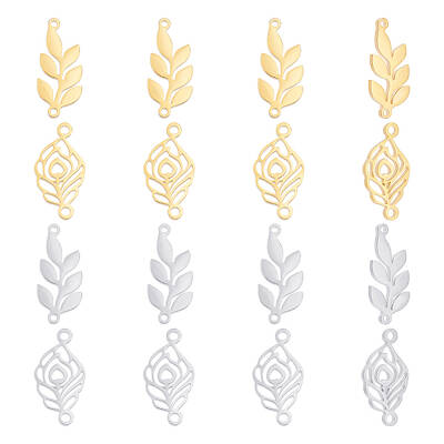 16Pcs 4 Style 201 Stainless Steel Links