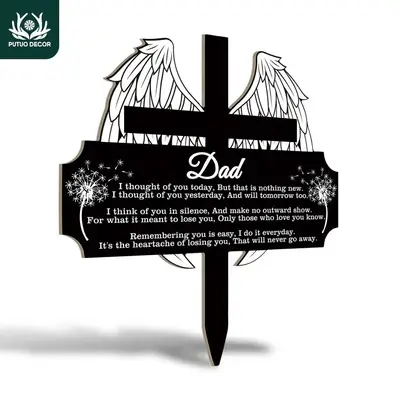 PUTUO DECOR Wooden Outdoor Stake, Garden Sign, Outdoor Stake Garden Decoration, Ground Stake for Home Farmhouse Garden Law...