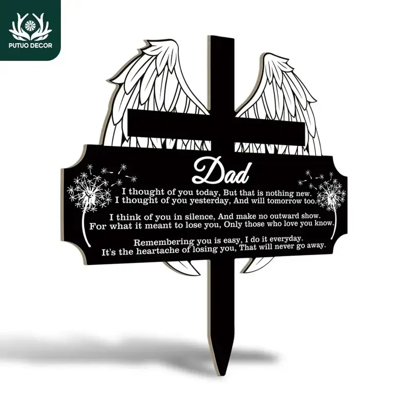 PUTUO DECOR Wooden Outdoor Stake, Garden Sign, Outdoor Stake Garden Decoration, Ground Stake for Home Farmhouse Garden Law...