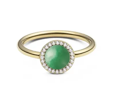 Daniel wellington Audrey DW0040134 Jadeite and Crystal Gold Ring - Circumference: 48 mm