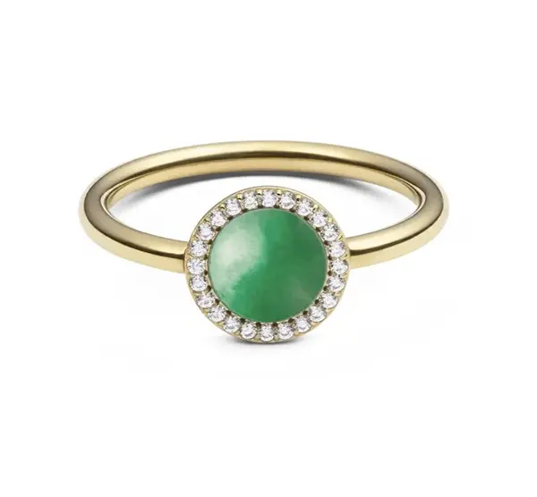 Daniel wellington Audrey DW0040134 Jadeite and Crystal Gold Ring - Circumference: 48 mm