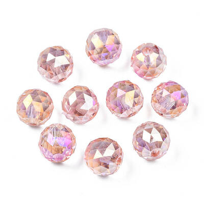 Electroplate Transparent Glass Beads Strands