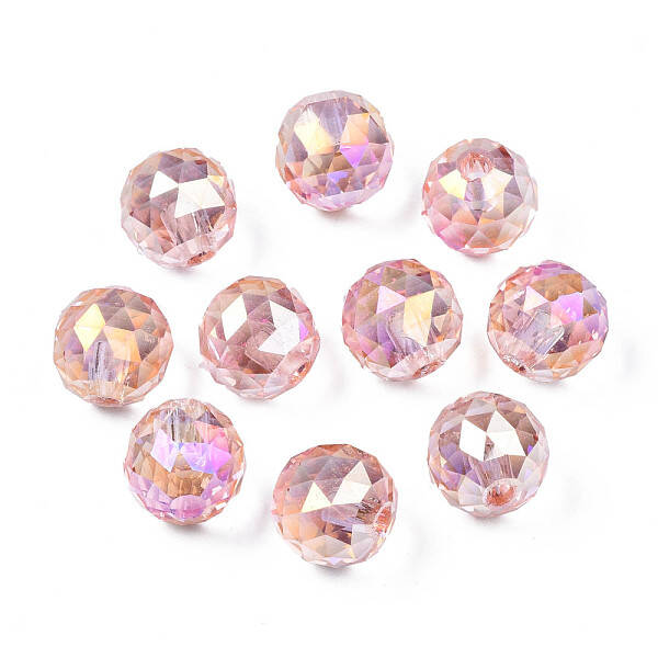 Electroplate Transparent Glass Beads Strands