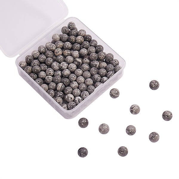 200Pcs Natural Map Stone/Polychrome Jasper/Picasso Stone/Picasso Jasper Beads