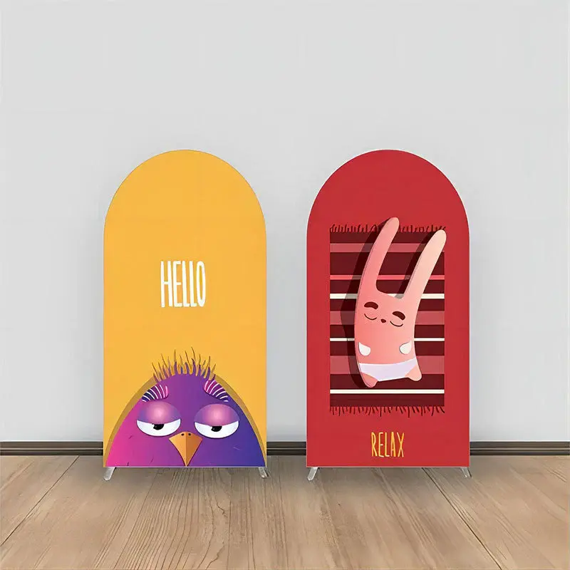 Aperturee Red Yellow Purple Bird Stripe Rabbit Arch Backdrop | Chiara Wall Backdrop Diy | Custom Chiara Arched Covers | Diy A...