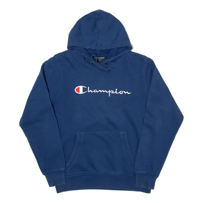CHAMPION Hoodie Blue Pullover Mens S