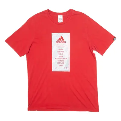 ADIDAS Mens T-Shirt Red L