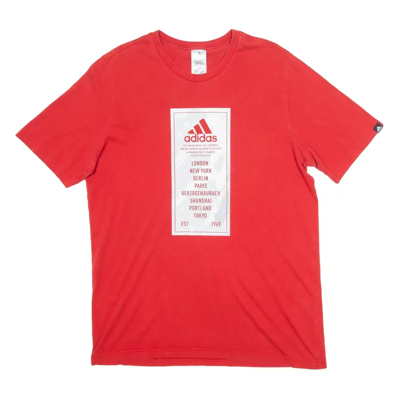ADIDAS Mens T-Shirt Red L