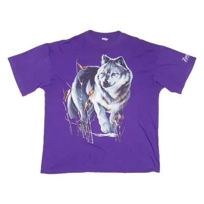 Wolves Mens T-Shirt Purple XL