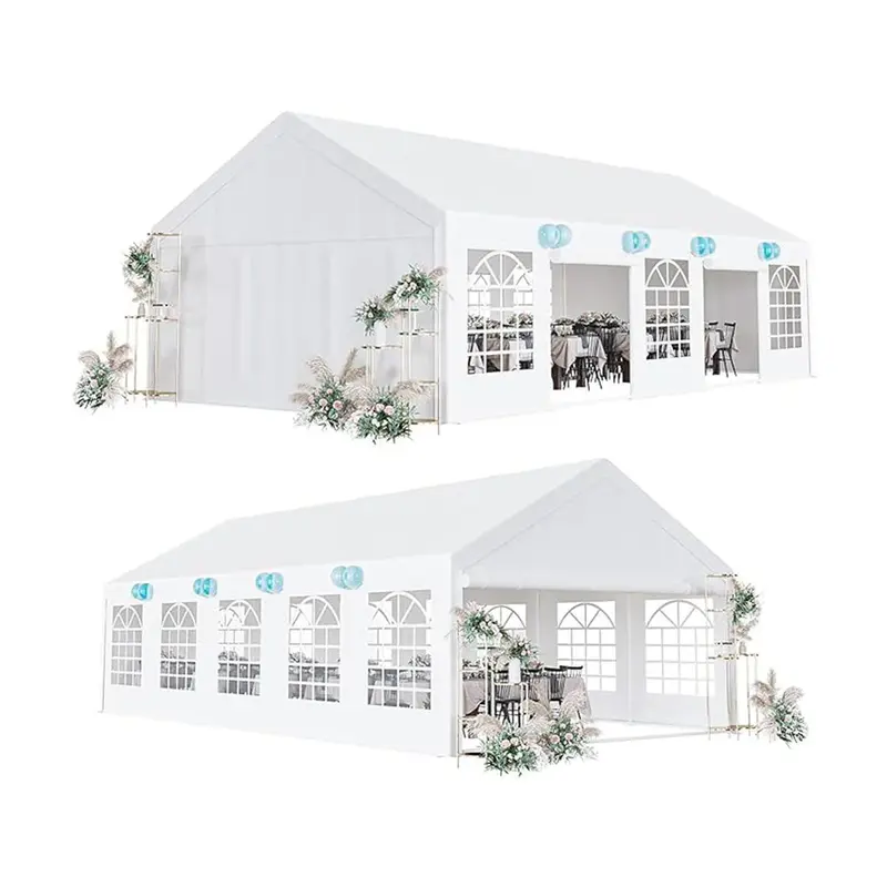 Garvee 16 x 32 FT Outdoor Party Tent Canopy Wedding Patio Camping Gazebo Shelter Pavilion Cater Wedding BBQ Events Tent w/Rem...