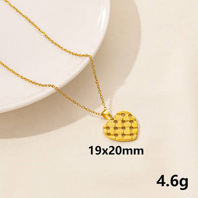 304 Stainless Steel Heart Pendant Necklaces