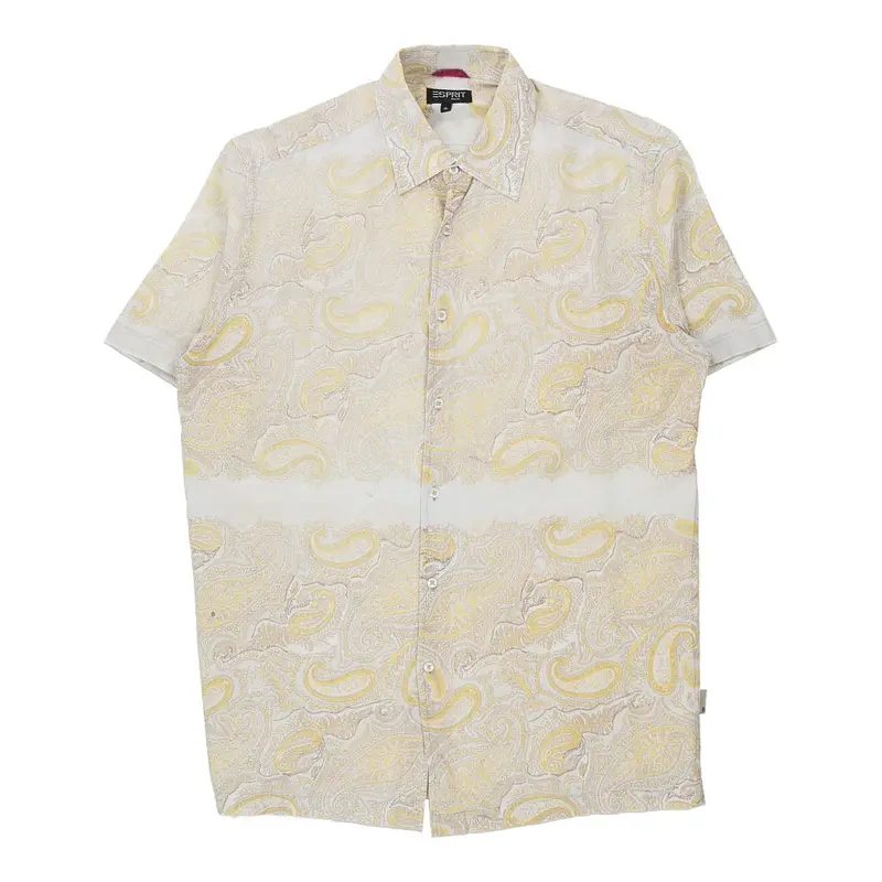 Esprit Patterned Shirt - XL Beige Viscose