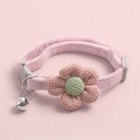 Cute Flower Design Pet Collar, Trendy Pet Collar with Bell Feature For Dogs & Cat, Adorable Fashionable Dog & Cat Collar For ...