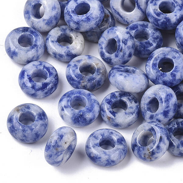 Natural Blue Spot Jasper European Beads