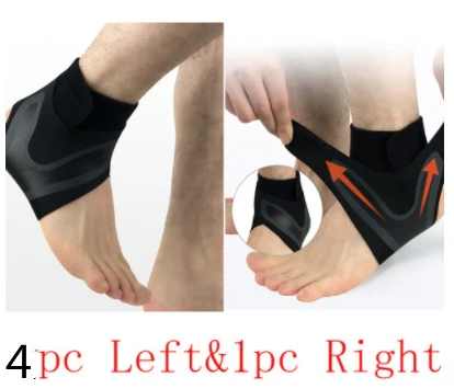 Ankle Support Brace Safety Running Basketball Sports Ankle Sleeves | Size: Black M | quantity: 4set | Model: Left Right