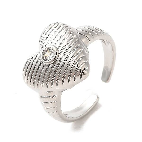 Brass Micro Pave Cubic Zirconia Solitaire Ring