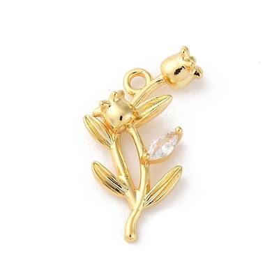 Brass Pave Clear Cubic Zirconia Pendants