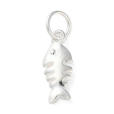 925 Sterling Silver Fish Charms with Jump Rings