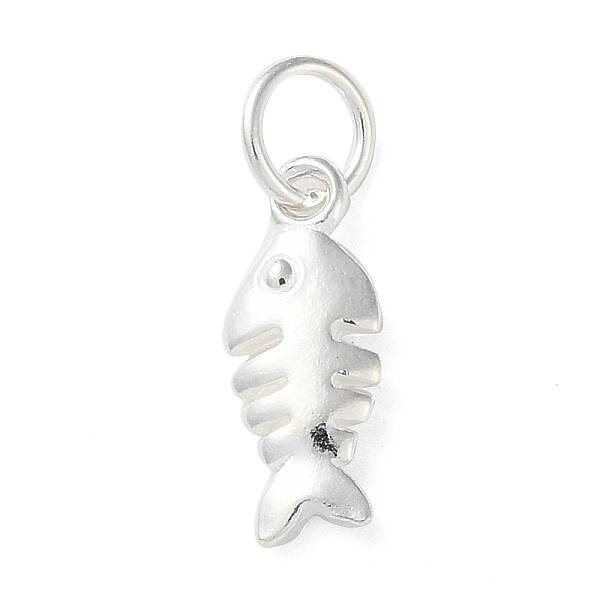925 Sterling Silver Fish Charms with Jump Rings