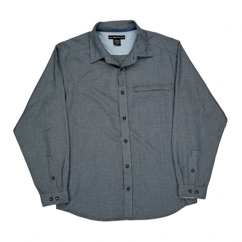Exofficio Checked Shirt - XL Blue Polyester Blend