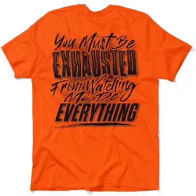 Exhausted - Safety Yellow T-Shirt