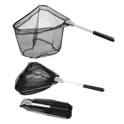 Folding Manual Fishing Net With Aluminum Alloy Handle, 1 Count Triangular Fish Landing Net, Fishing Gear