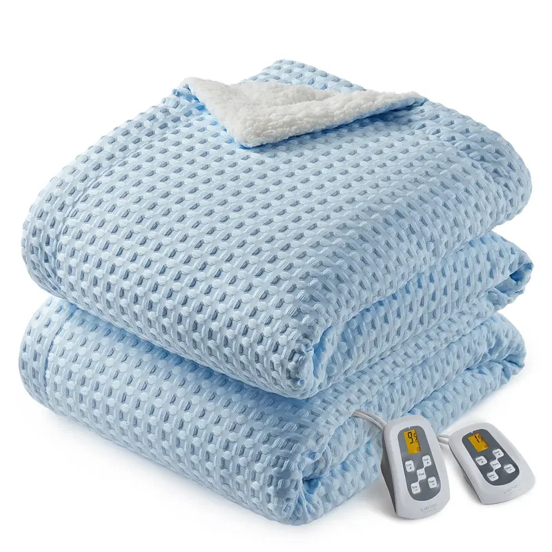 Garvee Heated Blanket Queen Size with LCD Dual Controller, Waffle Weave Fast Heating Electric Blankets, 10 Heat Levels & 1-12...
