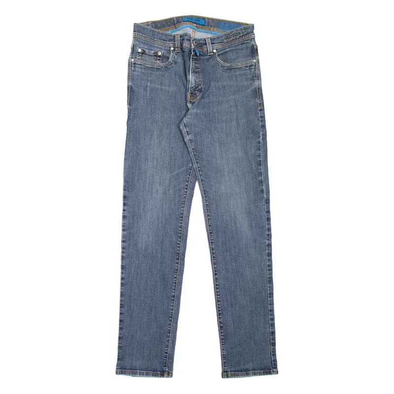 PIERRE CARDIN Lyon Mens Jeans Blue Regular Tapered Stone Wash W30 L32