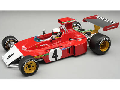 Ferrari 312B3-73 (Broke Nose) #4 Arturo Merzario Formula One F1 Canadian GP (1973) Mythos Series with Driver Figure and D...