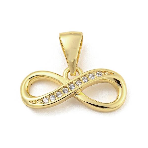 Brass Micro Pave Clear Cubic Zirconia Pendants