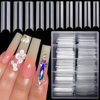 Durable Acrylic Long Almond Nail Tips, 240pcs Extra Long Full Cover Press on Nail, Removable DIY Artificial Nail Art Kit for ...