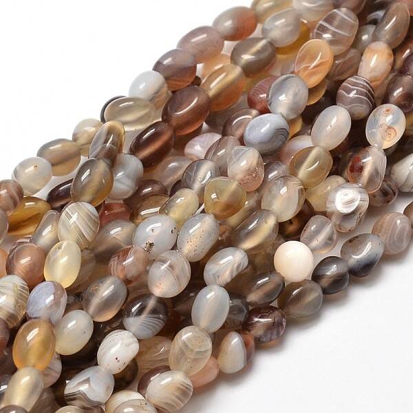 Natural Botswana Agate Nuggets Beads Strands