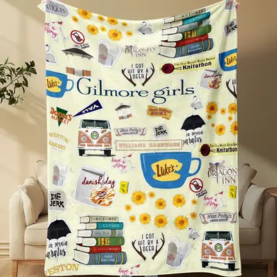 Gilmore Girls Pattern Napping Blanket, 1 Count Soft Warm Throw Blanket, Air-conditioned Room Blanket, Warm Nap Blanket for Ho...