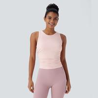 Halara Round Neck Racerback Ruched Yoga Tank Top