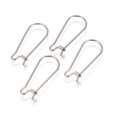 Tarnish Resistant 304 Stainless Steel Hoop Earrings Findings Kidney Ear Wires
