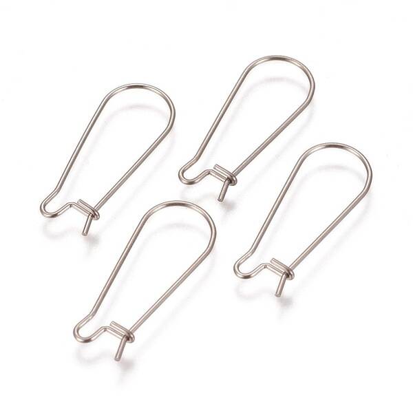 Tarnish Resistant 304 Stainless Steel Hoop Earrings Findings Kidney Ear Wires