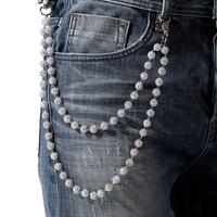 Faux Rhinestone Decorated Waist Chain, Fashionable Flower Design Pants Chain for Men, Casual Trendy Accessories for Daily Wea...