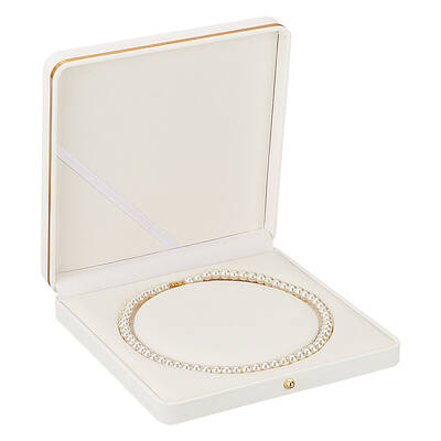 Square PU Leather Pearl Necklace Box