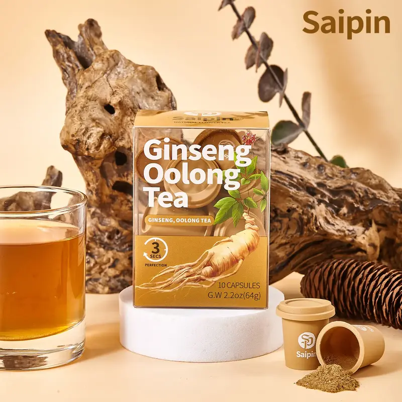 SAIPIN Men's Focus & Energy Tea - Ginseng Herbal Blend | Immune Support, Endurance & Clean Vitality | Sugar-Free, Caffeine-Fr...