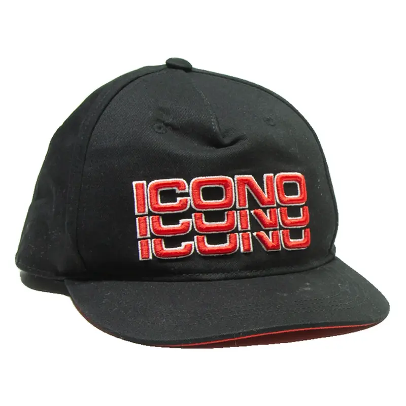 ICONO Mens Snapback Cap Black L